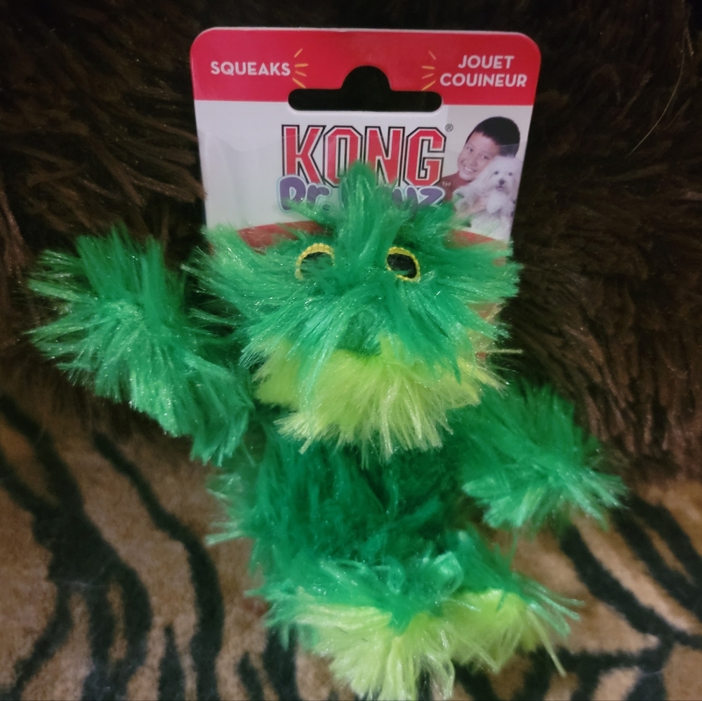 KONG Dog Dr Noyes Fuzzy Green Frog xs Mini New Ea.